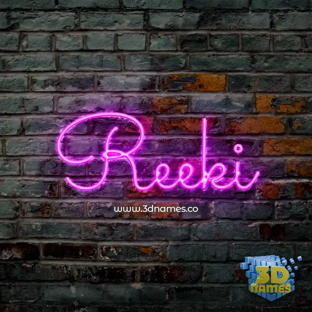 reeki in Pink Neon style - 3D name wallpaper