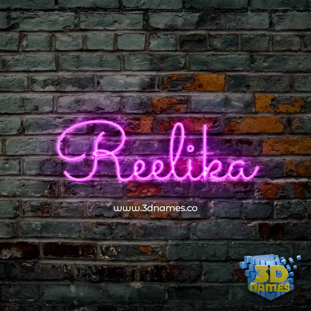 reelika in Pink Neon style - 3D name wallpaper