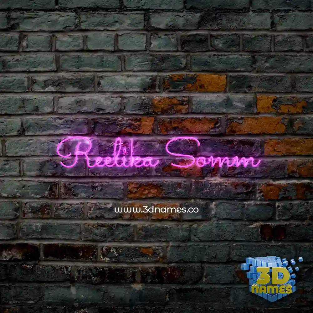 reelika somm in Pink Neon style - 3D name wallpaper
