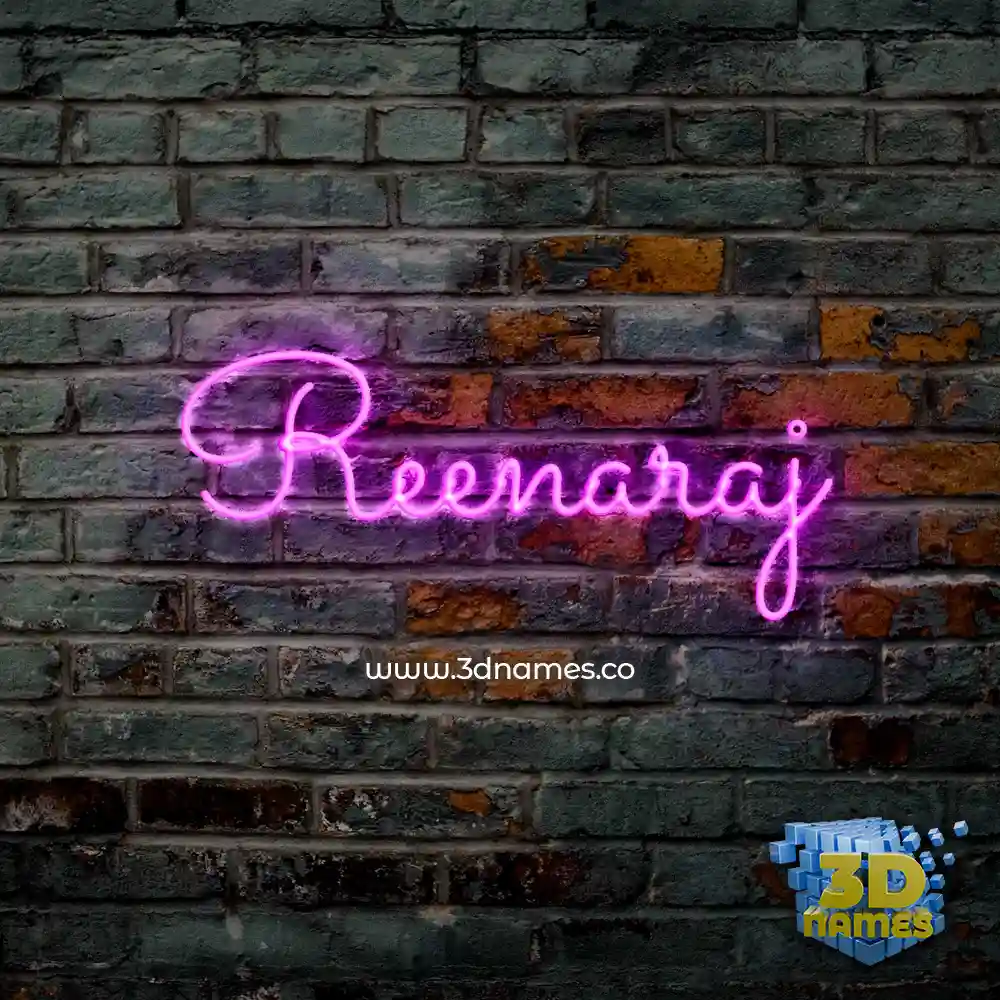 reenaraj in Pink Neon style - 3D name wallpaper