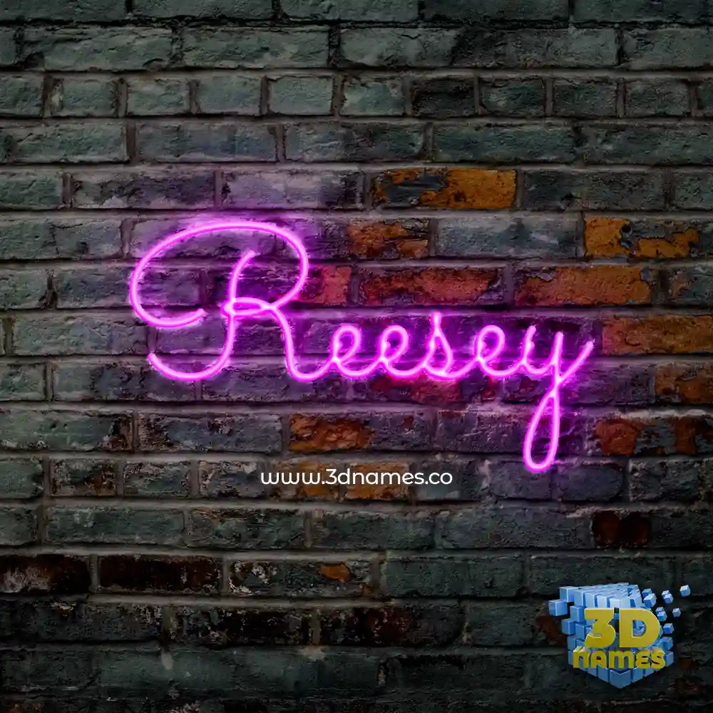 reesey in Pink Neon style - 3D name wallpaper