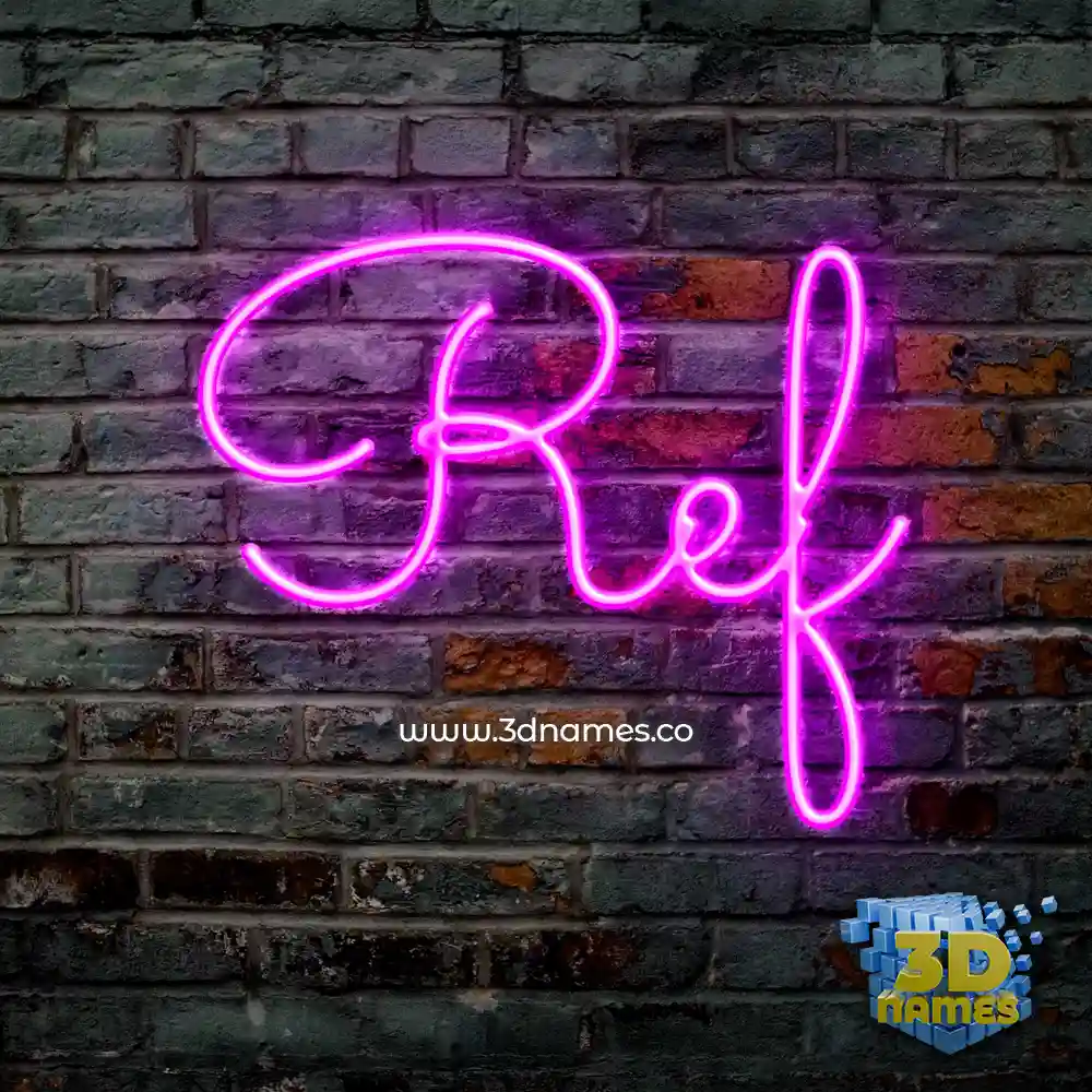 ref in Pink Neon style - 3D name wallpaper
