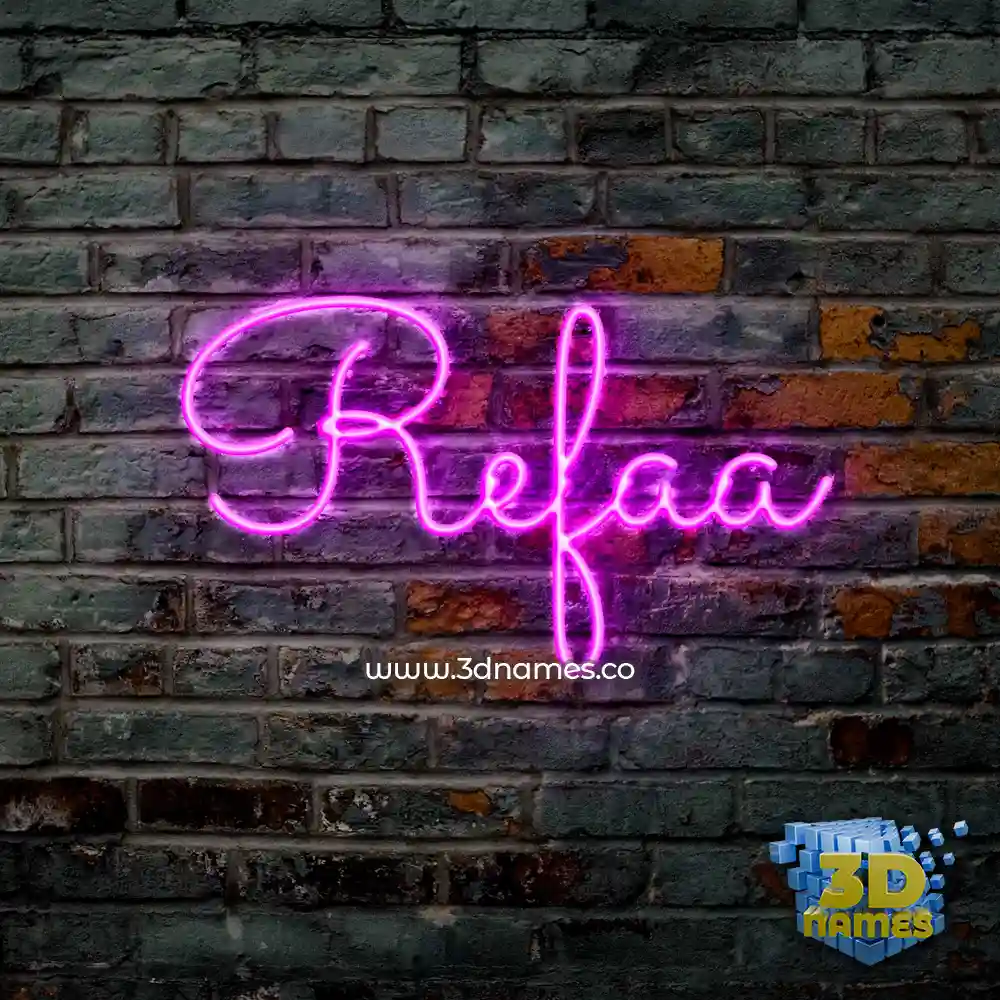 refaa in Pink Neon style - 3D name wallpaper