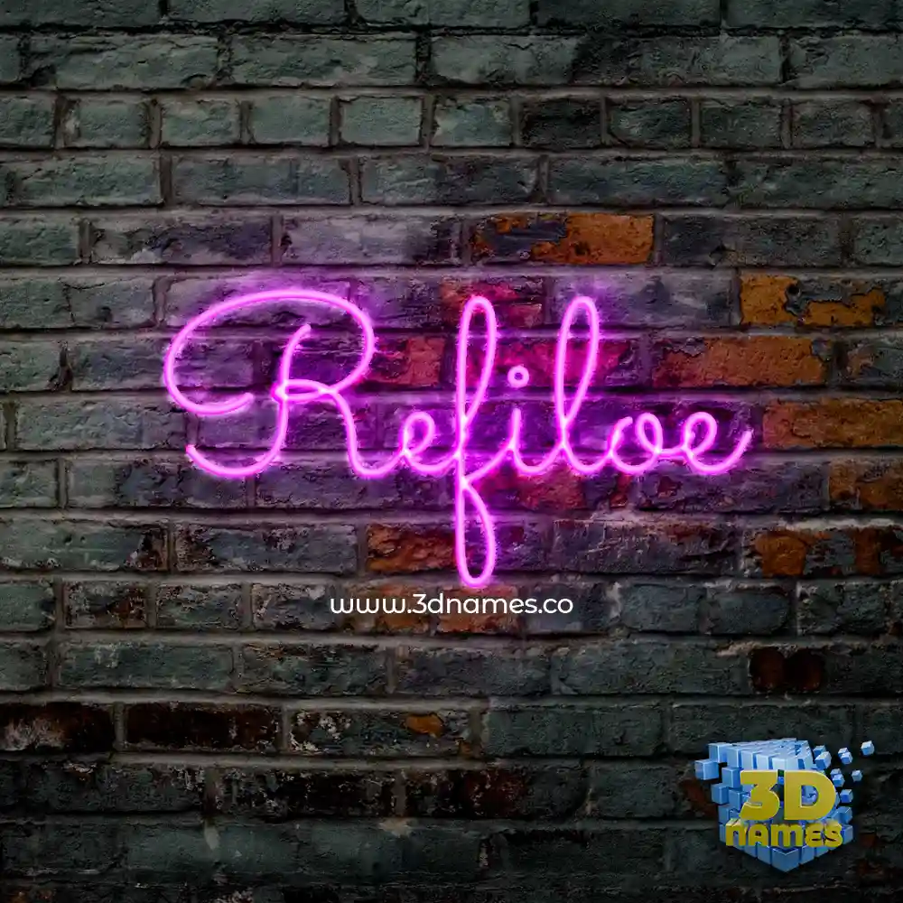refiloe in Pink Neon style - 3D name wallpaper