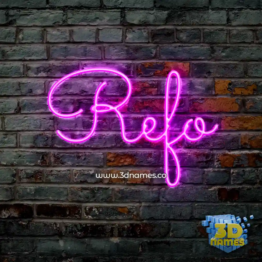 refo in Pink Neon style - 3D name wallpaper
