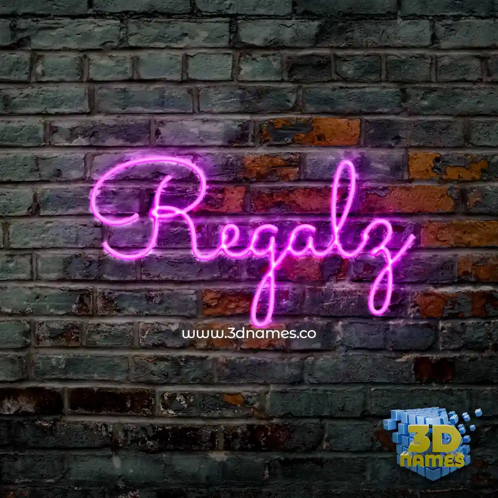 regalz in Pink Neon style - 3D name wallpaper