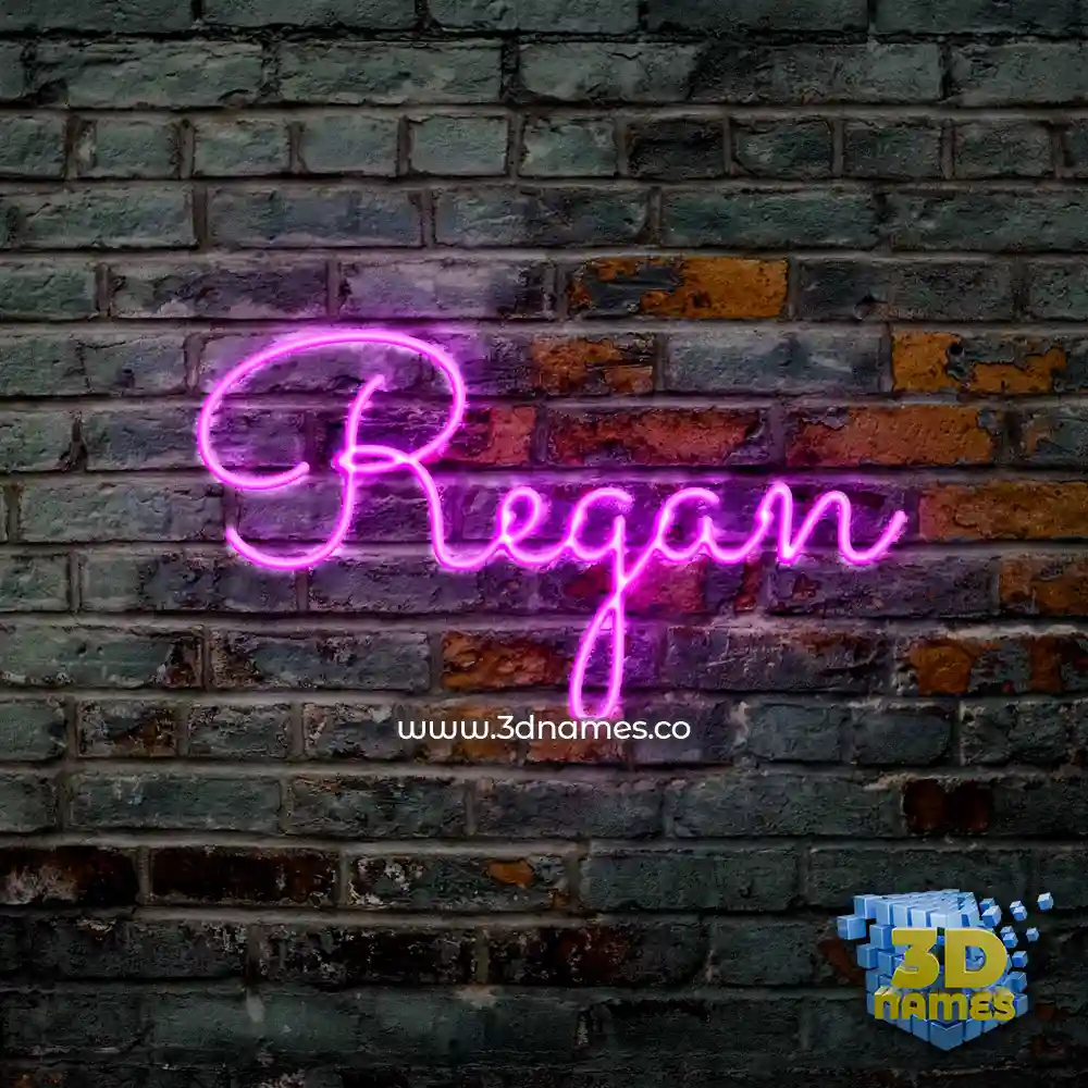 regan in Pink Neon style - 3D name wallpaper