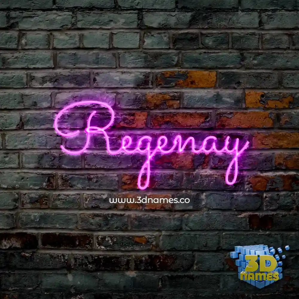 regenay in Pink Neon style - 3D name wallpaper