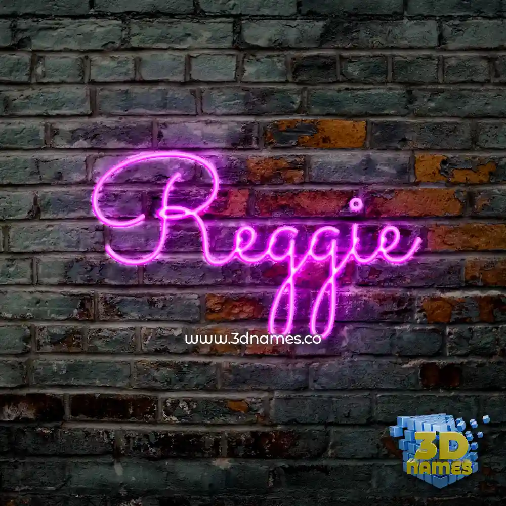 reggie in Pink Neon style - 3D name wallpaper
