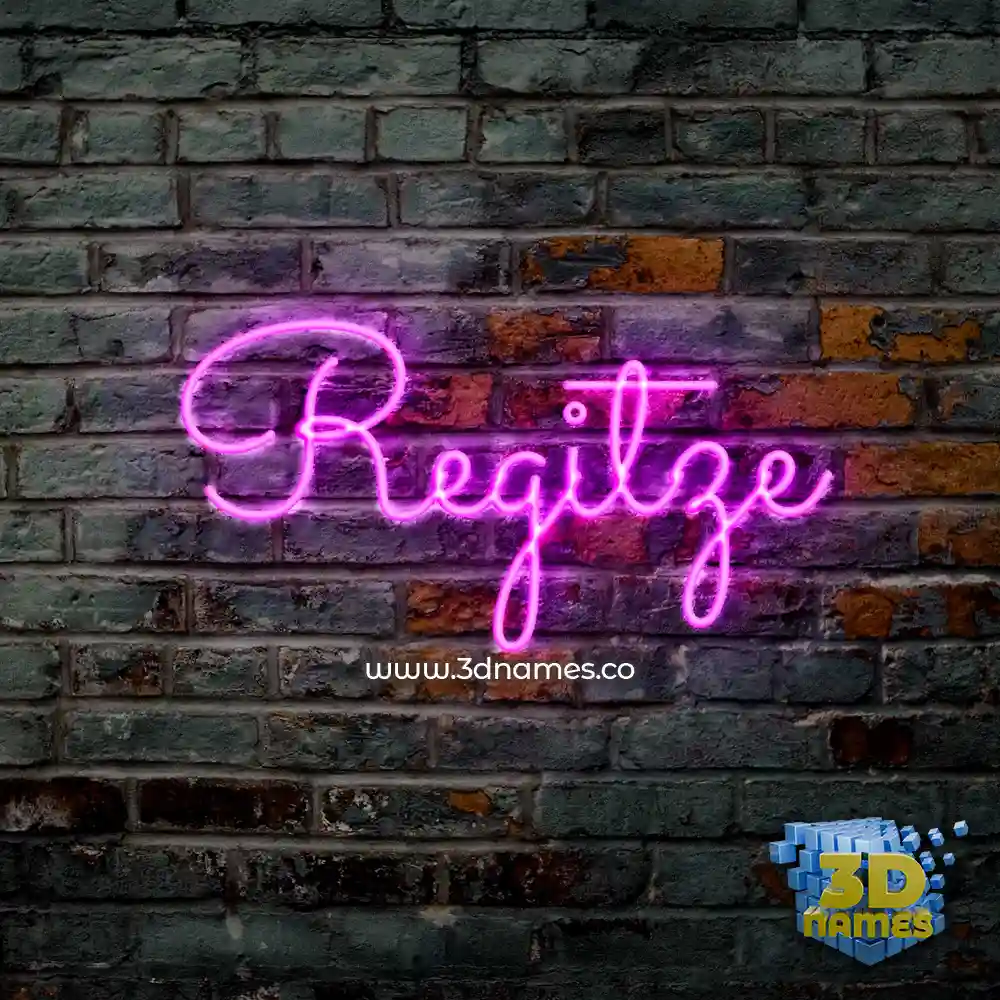 regitze in Pink Neon style - 3D name wallpaper