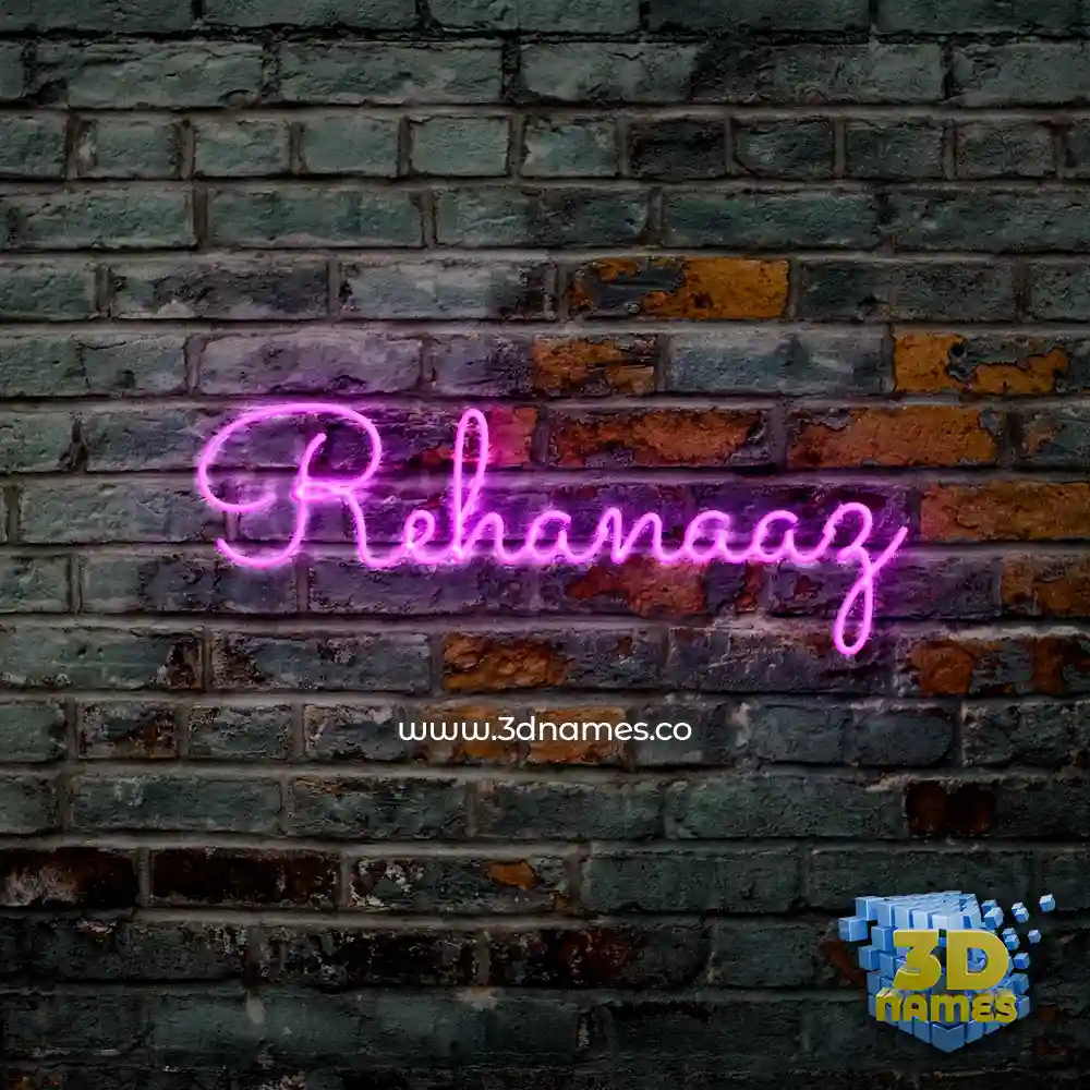 rehanaaz in Pink Neon style - 3D name wallpaper