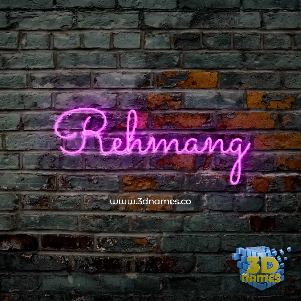 rehmang in Pink Neon style - 3D name wallpaper