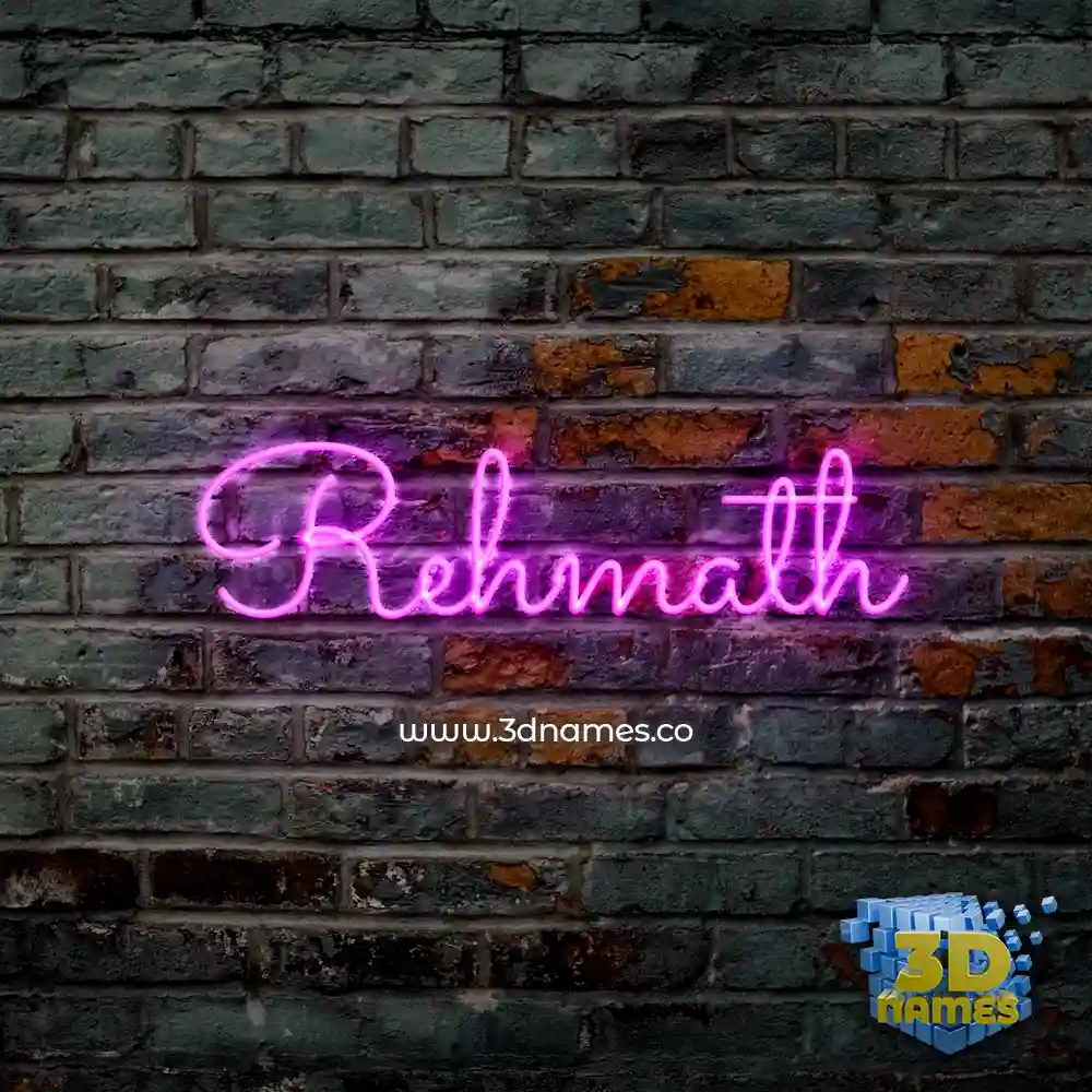 rehmath in Pink Neon style - 3D name wallpaper