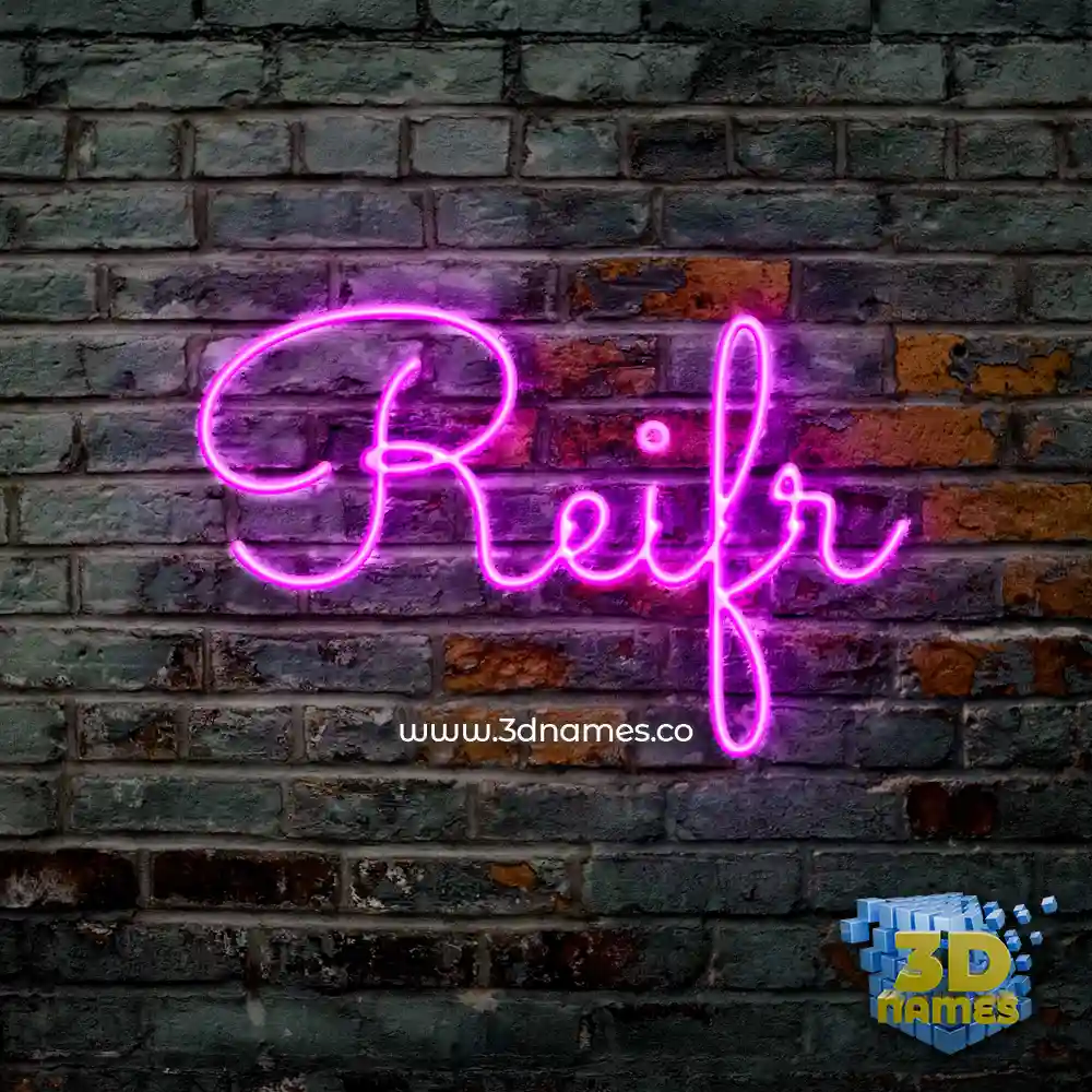 reifr in Pink Neon style - 3D name wallpaper