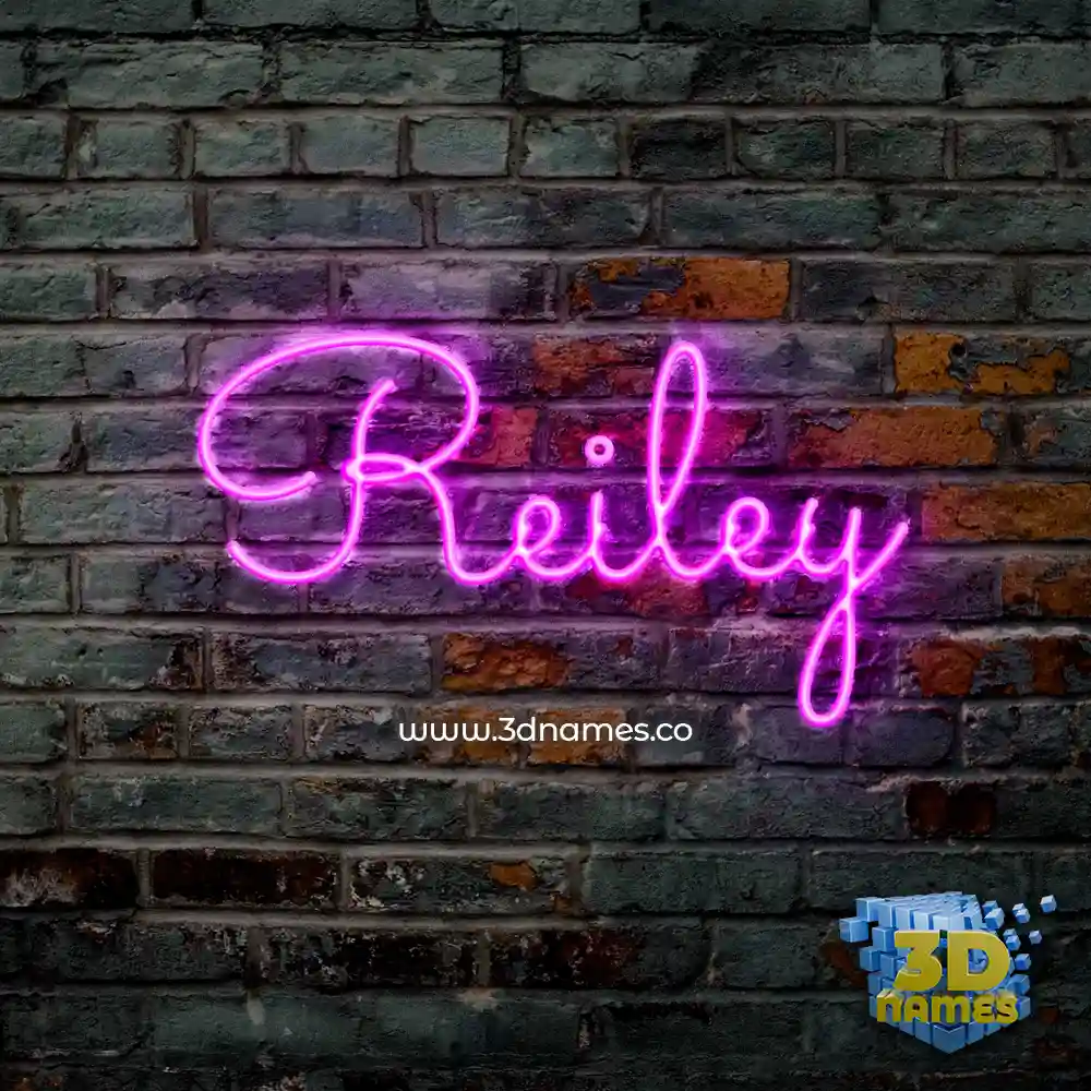 reiley in Pink Neon style - 3D name wallpaper