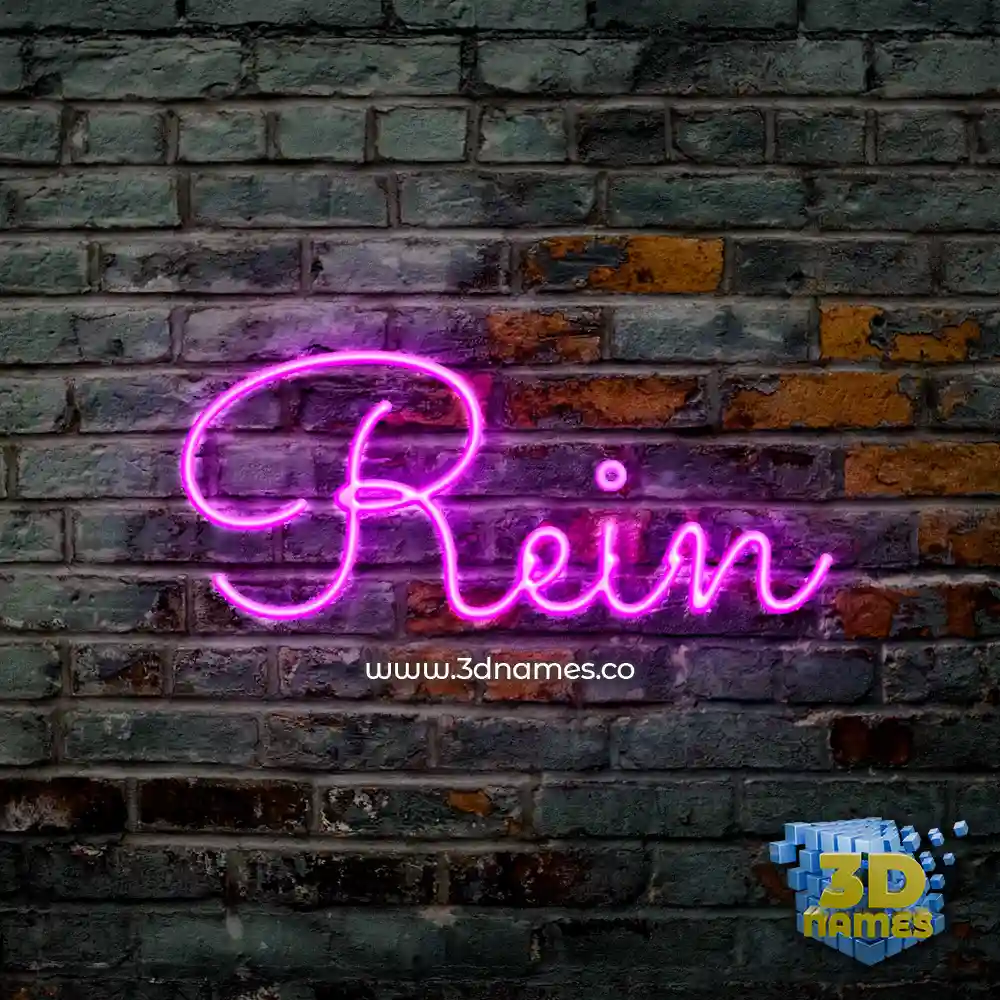 rein in Pink Neon style - 3D name wallpaper