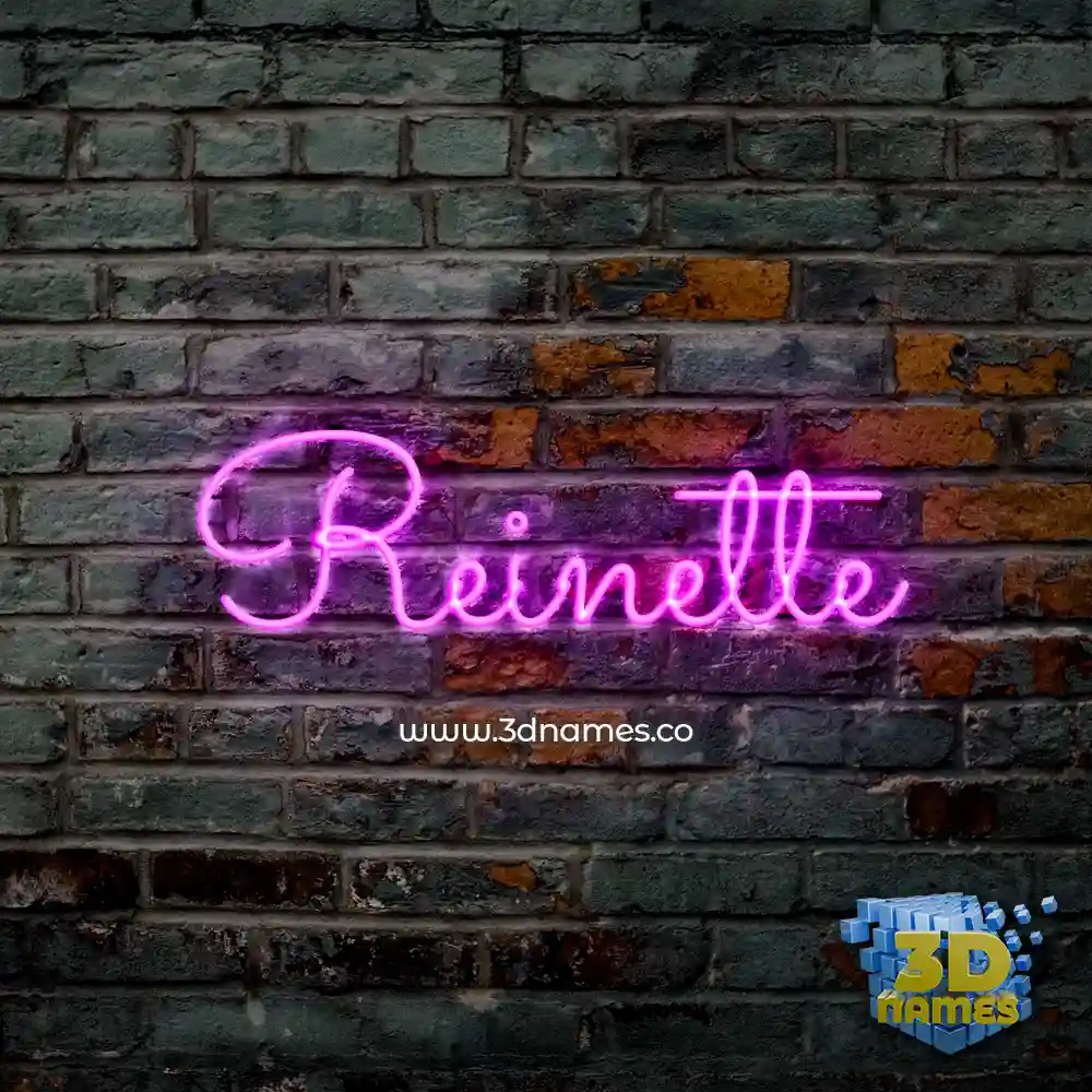 reinette in Pink Neon style - 3D name wallpaper