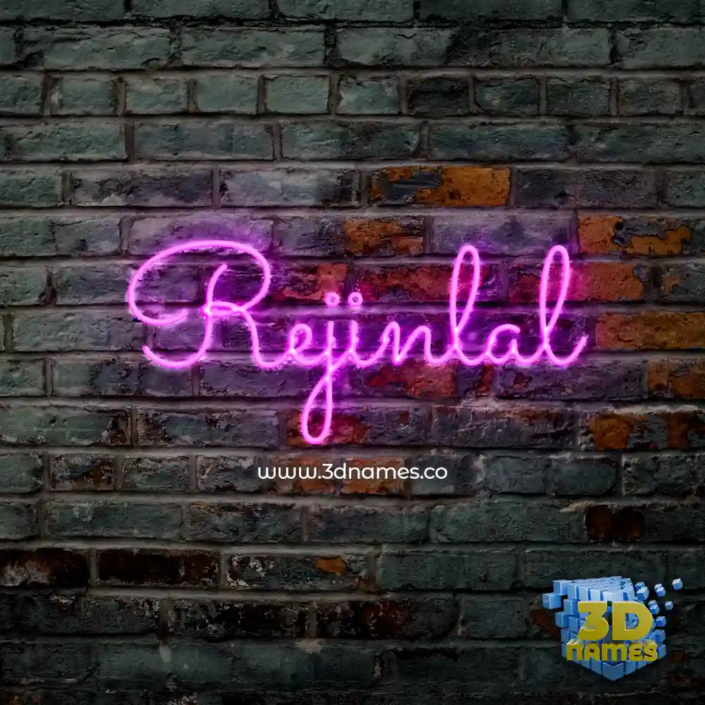 rejinlal in Pink Neon style - 3D name wallpaper