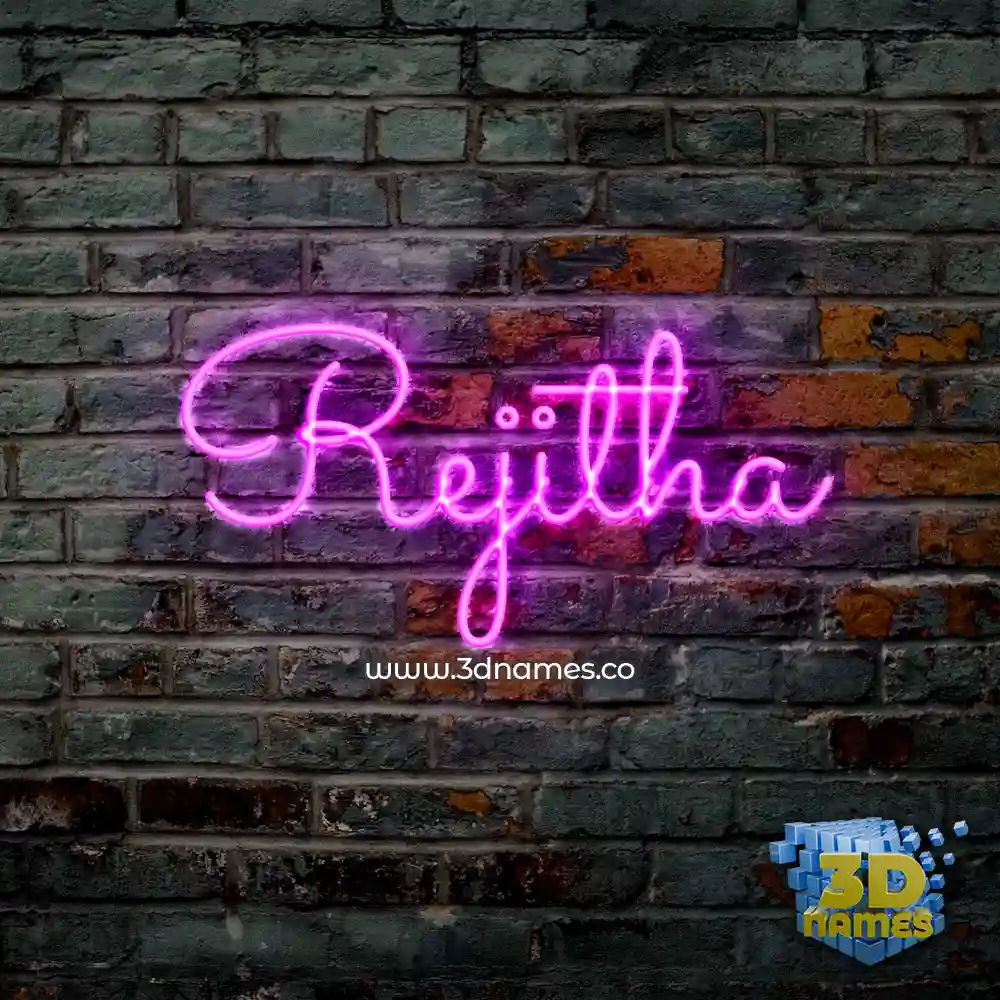 rejitha in Pink Neon style - 3D name wallpaper