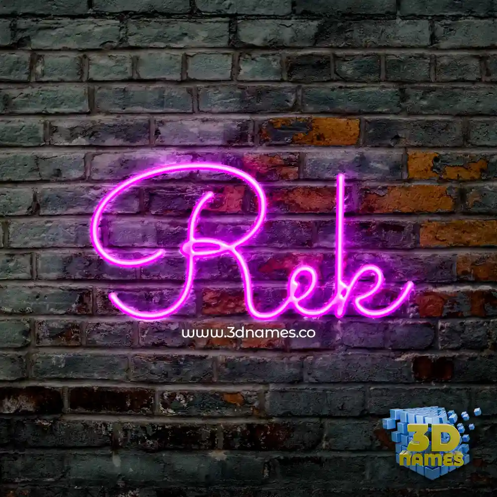 rek in Pink Neon style - 3D name wallpaper