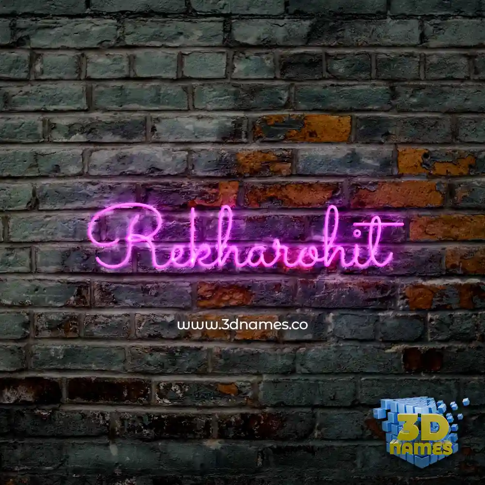 rekharohit in Pink Neon style - 3D name wallpaper