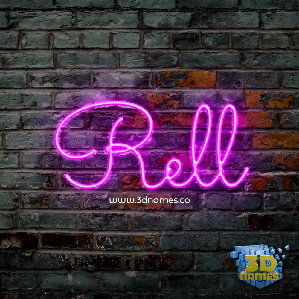 rell in Pink Neon style - 3D name wallpaper