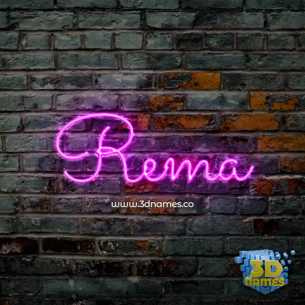 rema in Pink Neon style - 3D name wallpaper
