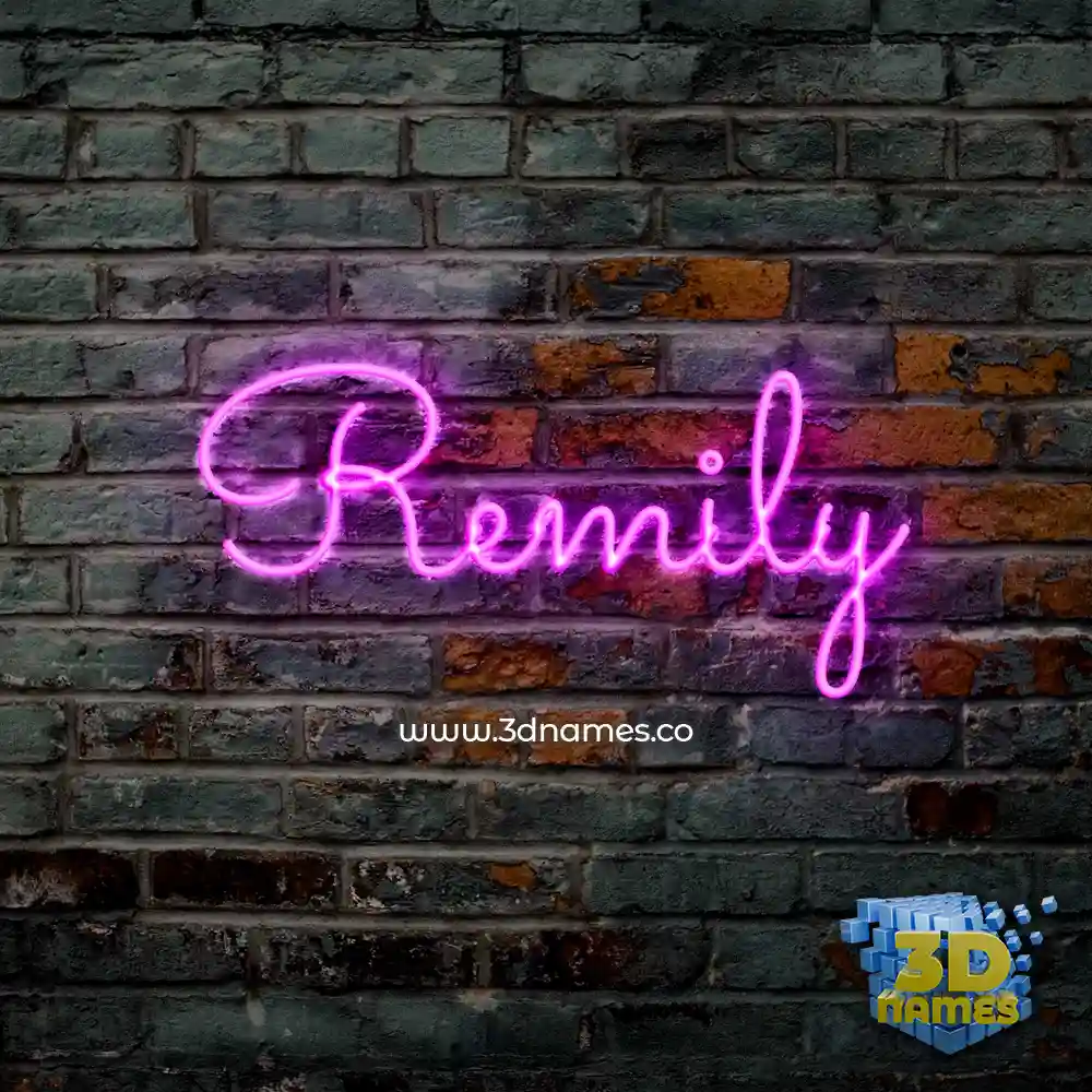 remily in Pink Neon style - 3D name wallpaper