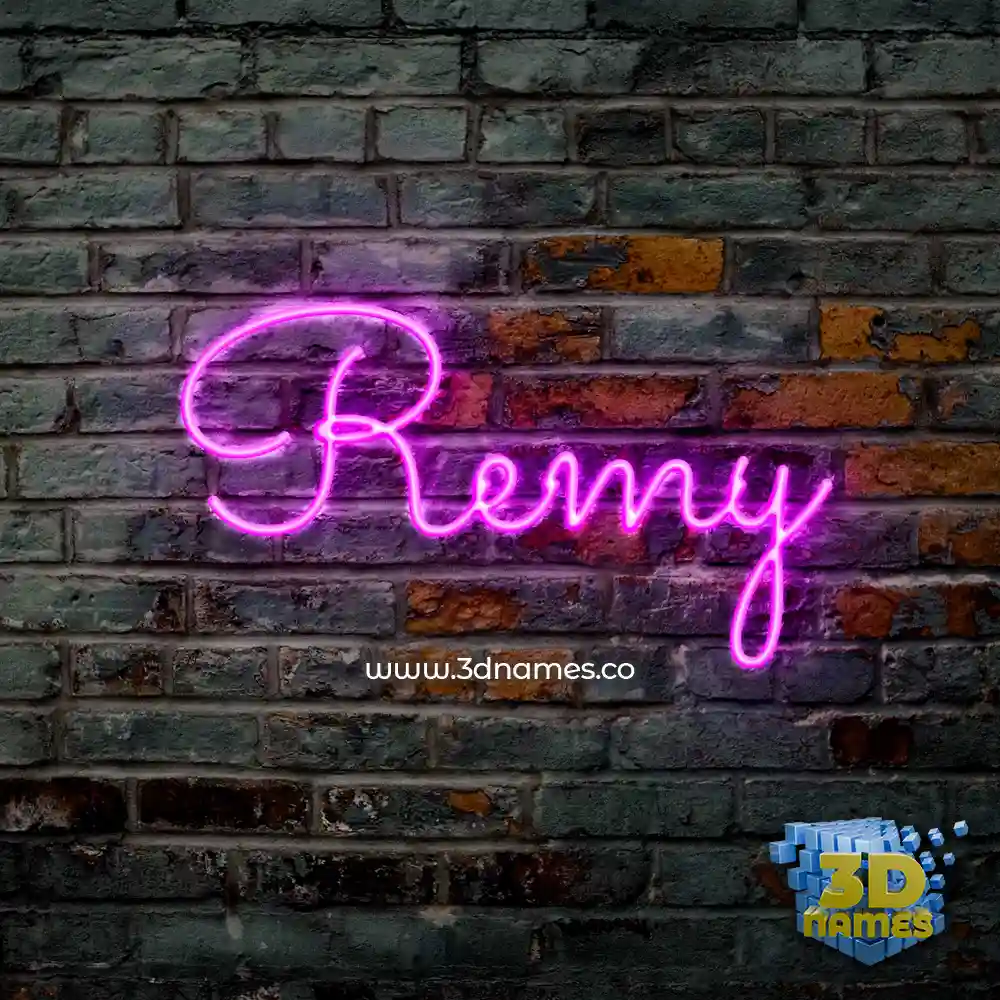 remy in Pink Neon style - 3D name wallpaper