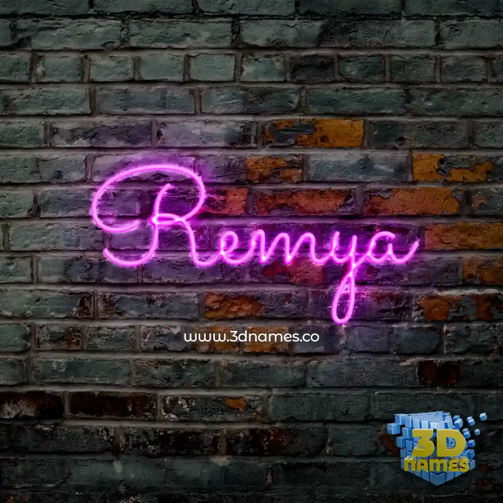 remya in Pink Neon style - 3D name wallpaper
