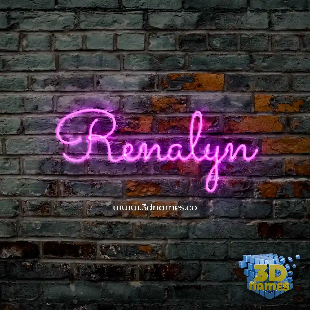 renalyn in Pink Neon style - 3D name wallpaper