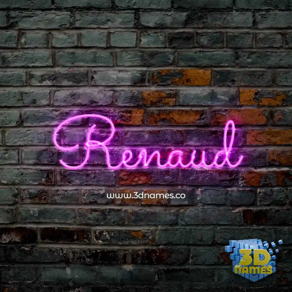renaud in Pink Neon style - 3D name wallpaper