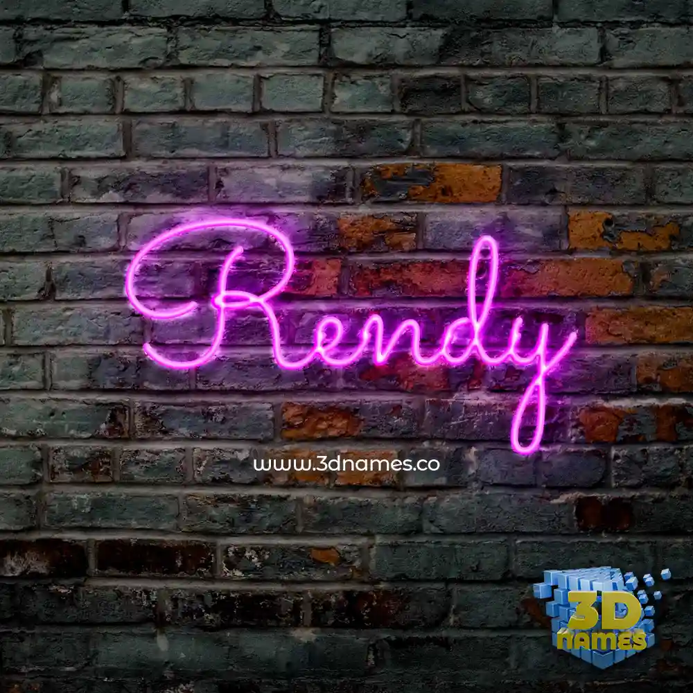 rendy in Pink Neon style - 3D name wallpaper