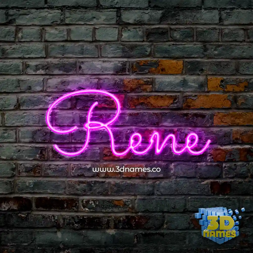 rene in Pink Neon style - 3D name wallpaper