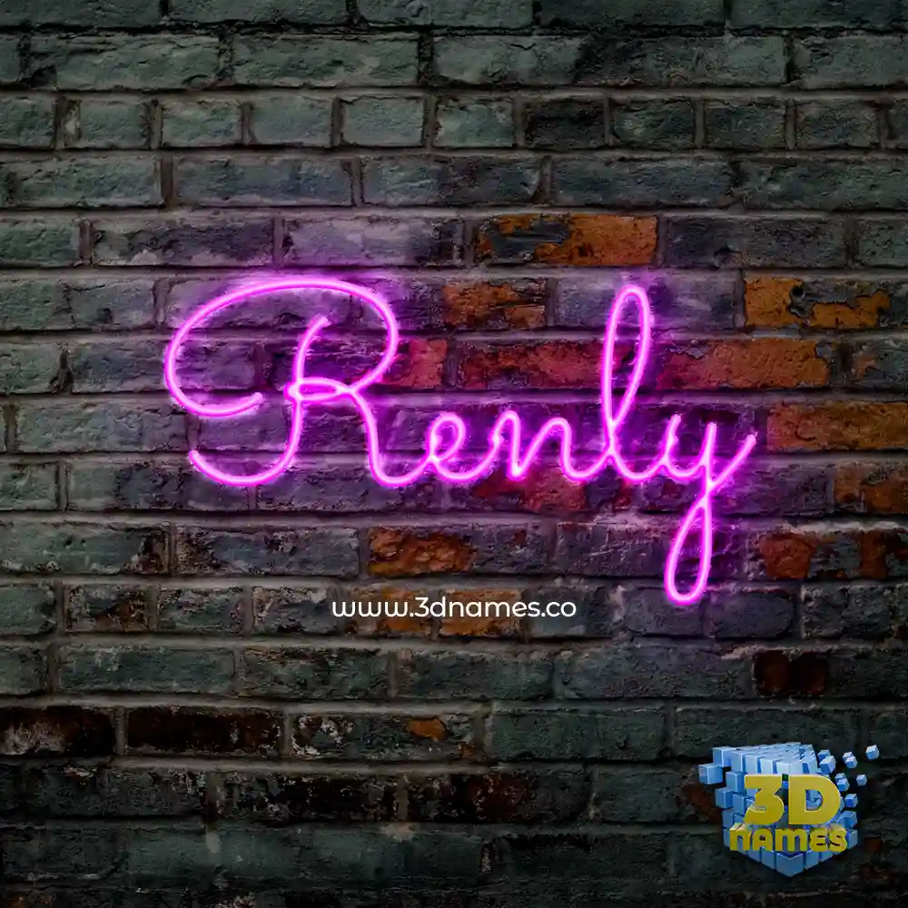 renly in Pink Neon style - 3D name wallpaper