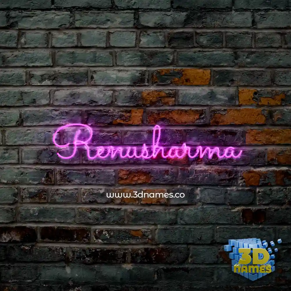 renusharma in Pink Neon style - 3D name wallpaper
