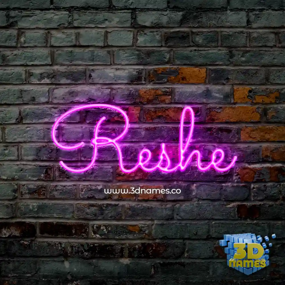reshe in Pink Neon style - 3D name wallpaper
