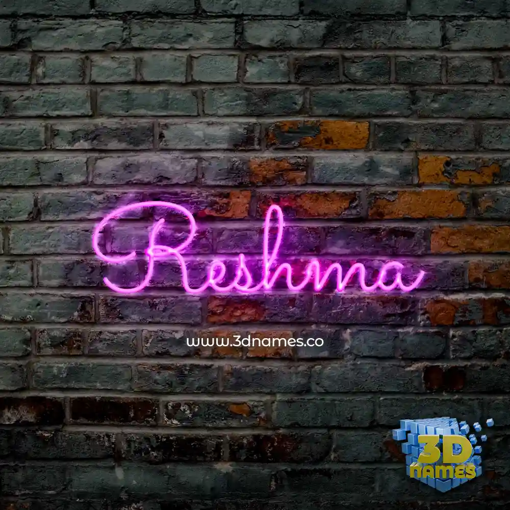reshma in Pink Neon style - 3D name wallpaper