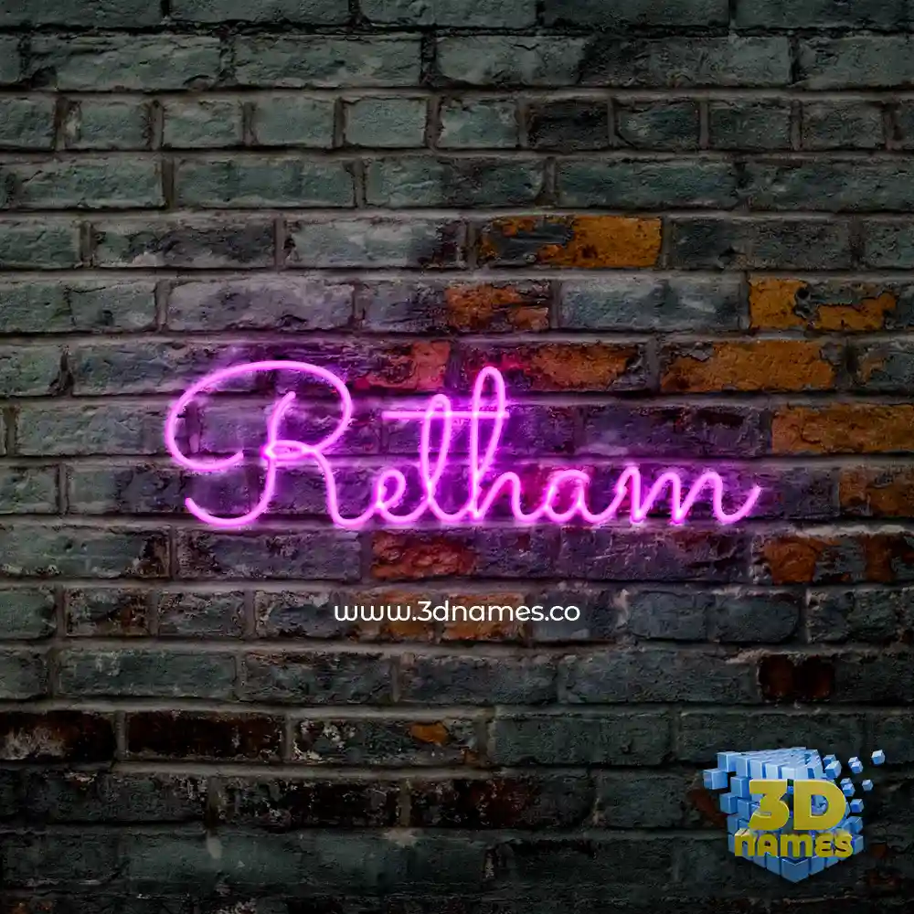 retham in Pink Neon style - 3D name wallpaper