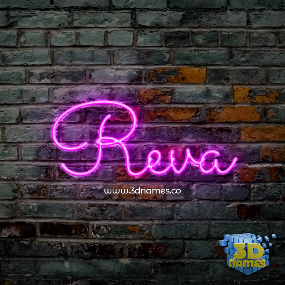 reva in Pink Neon style - 3D name wallpaper