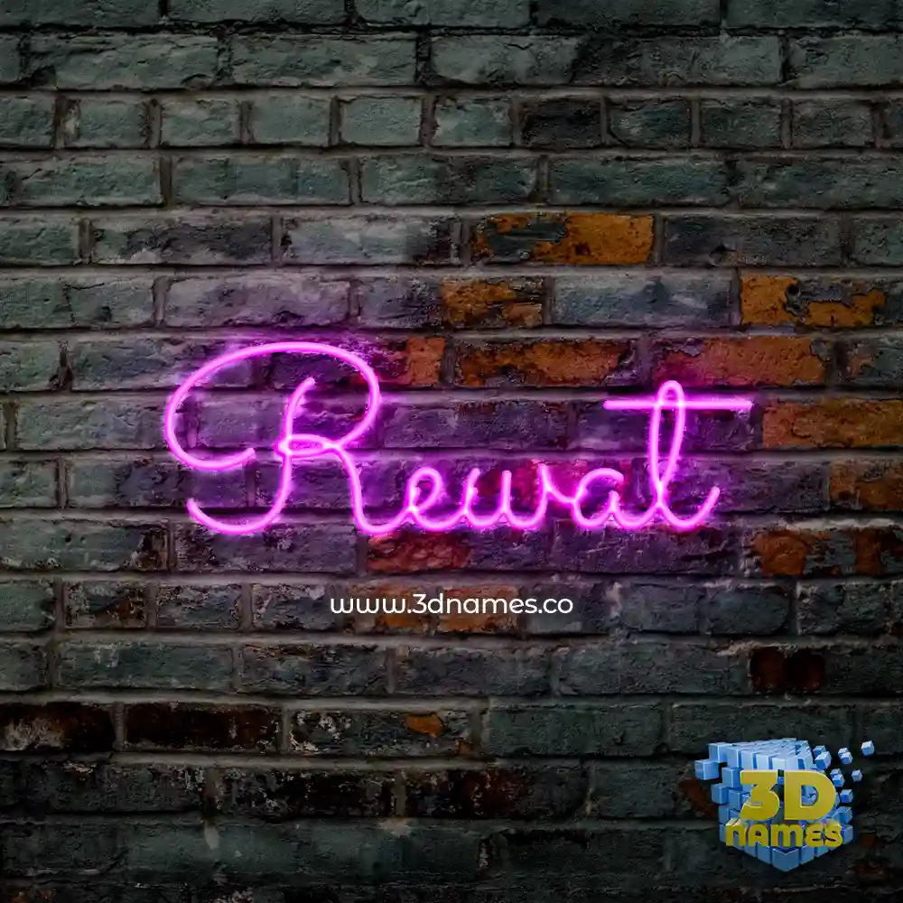 rewat in Pink Neon style - 3D name wallpaper