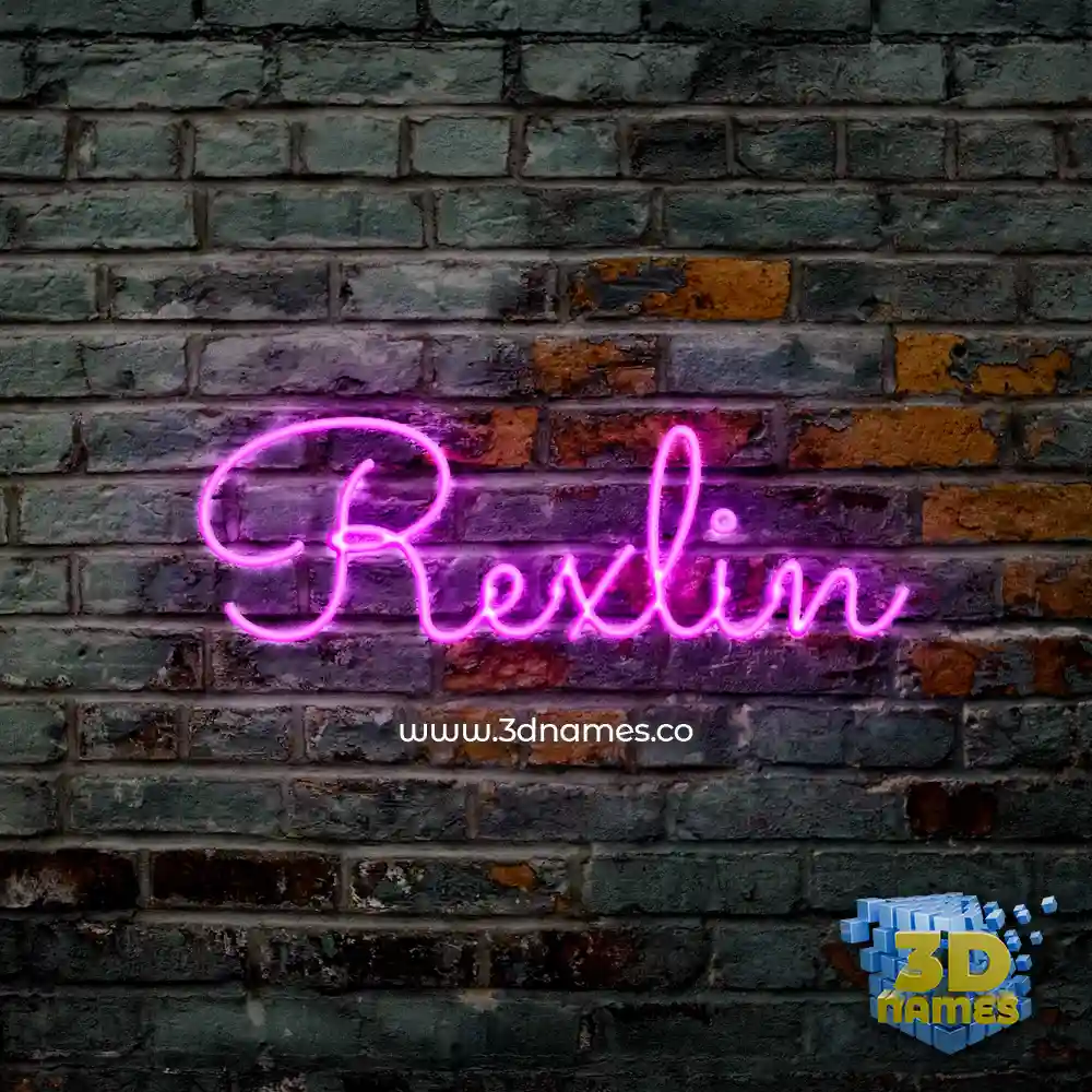 rexlin in Pink Neon style - 3D name wallpaper
