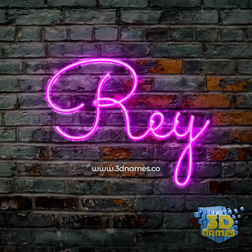 rey in Pink Neon style - 3D name wallpaper