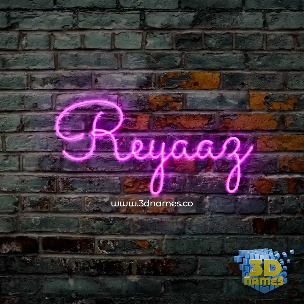 reyaaz in Pink Neon style - 3D name wallpaper