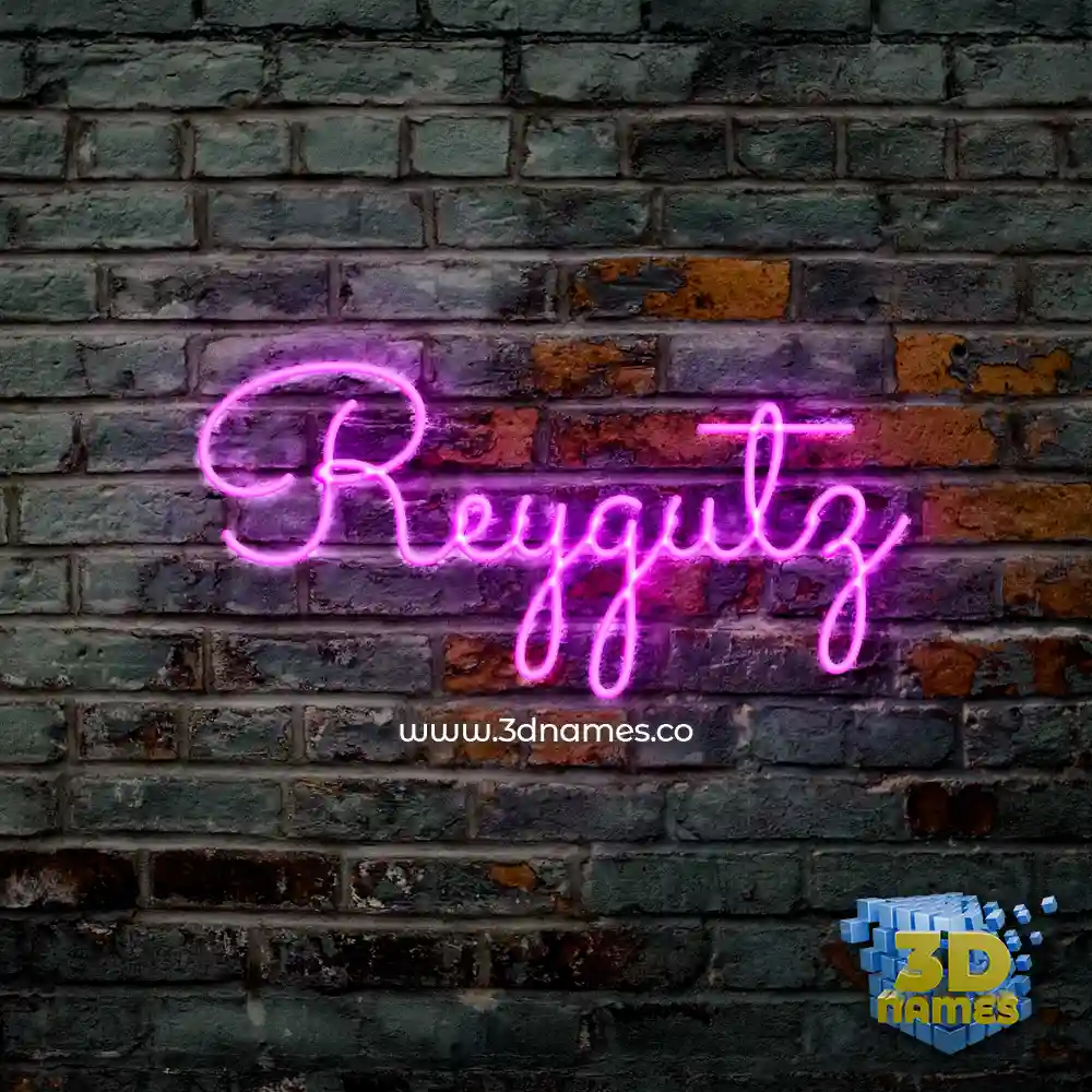 reygutz in Pink Neon style - 3D name wallpaper