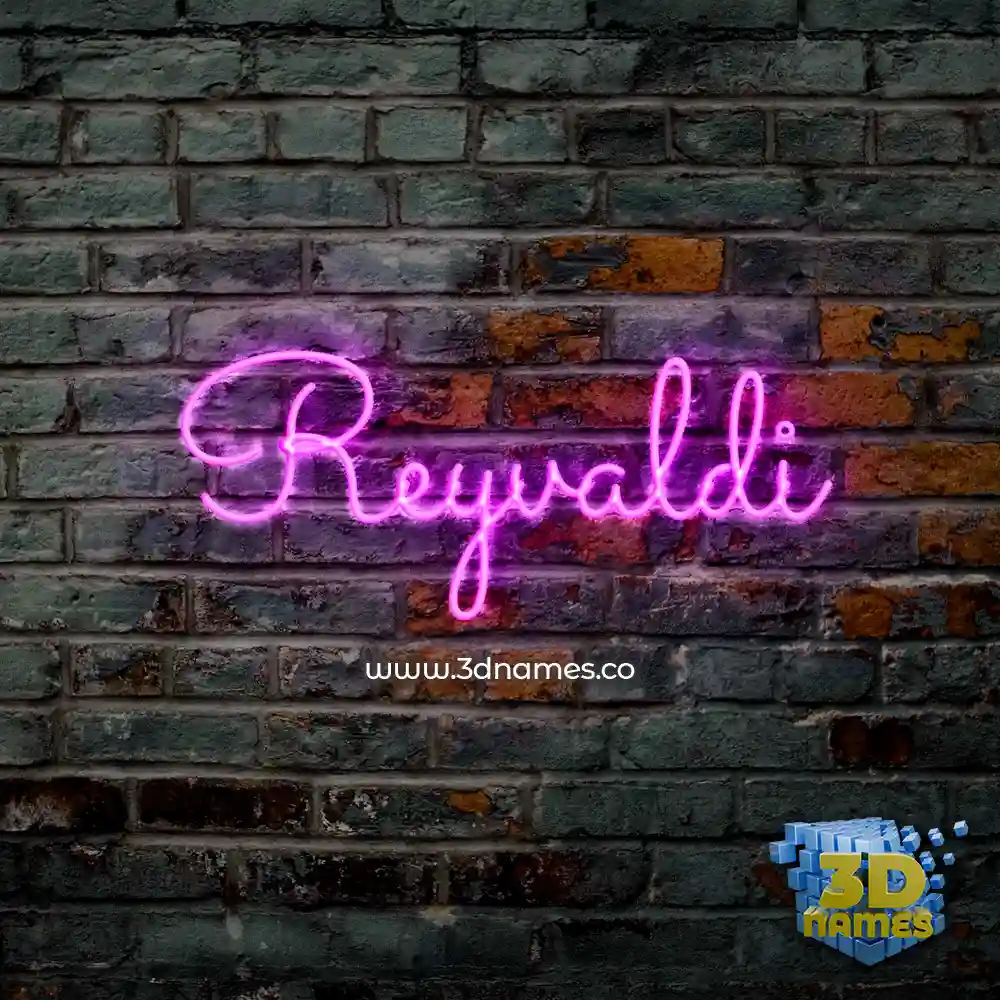 reyvaldi in Pink Neon style - 3D name wallpaper
