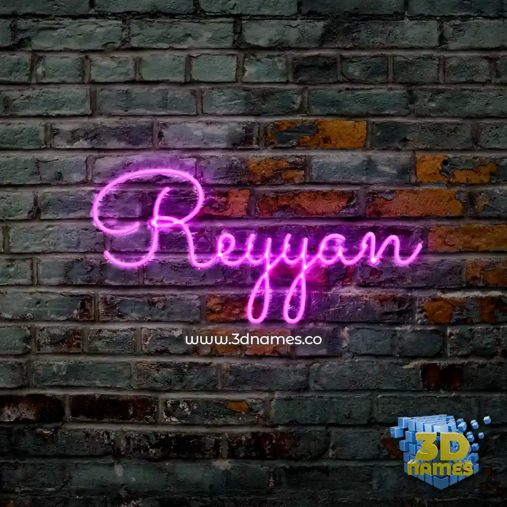 reyyan in Pink Neon style - 3D name wallpaper