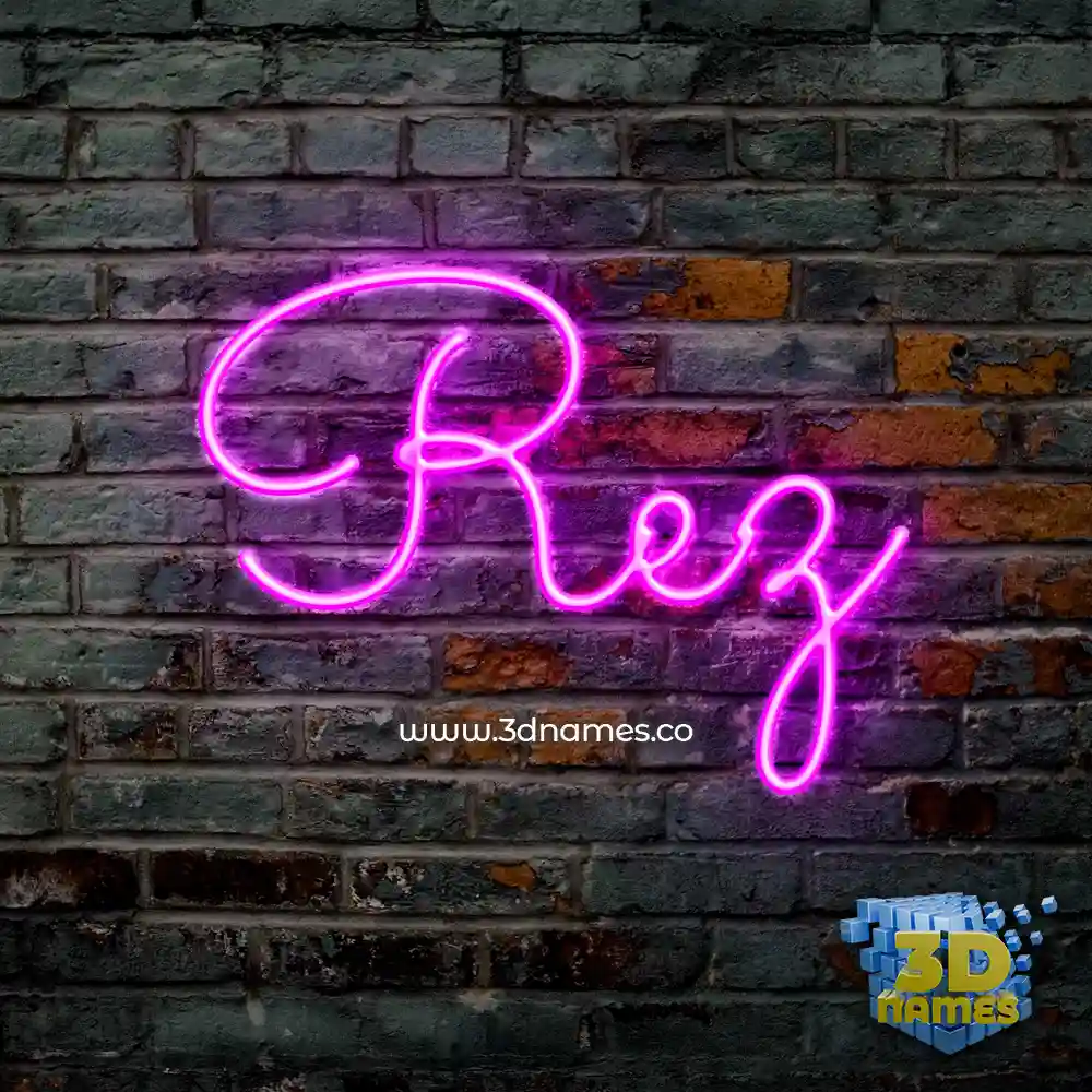 rez in Pink Neon style - 3D name wallpaper