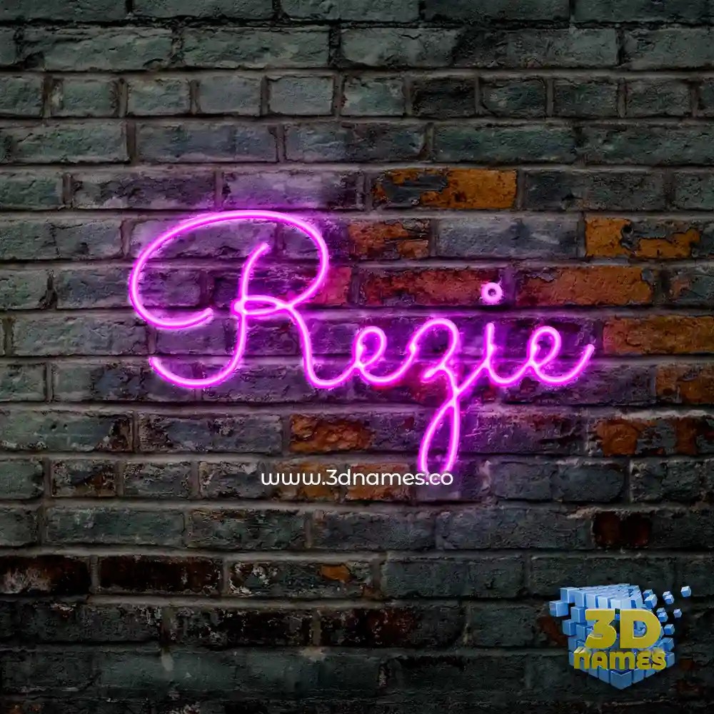 rezie in Pink Neon style - 3D name wallpaper
