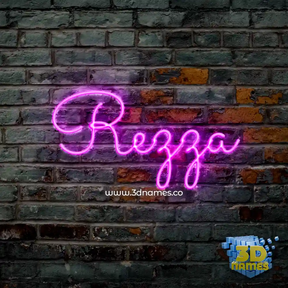 rezza in Pink Neon style - 3D name wallpaper